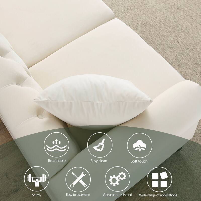 79" Chesterfield Sofa, 3 Seater Velvet Upholstered Sofa Tufted Couch